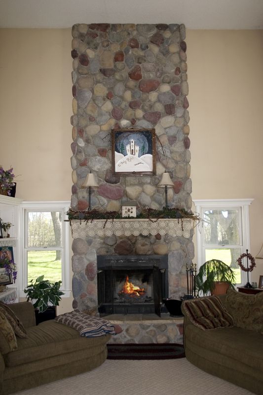 Restored Stone Fireplace